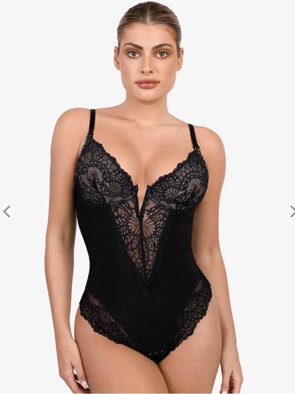 Popilush Black Lace Bodysuit Shapewear XXL NWT